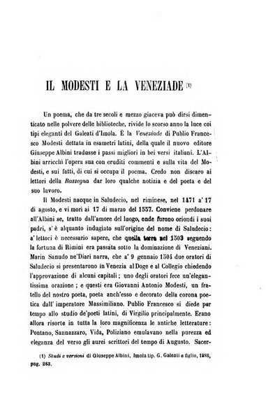 La rassegna nazionale