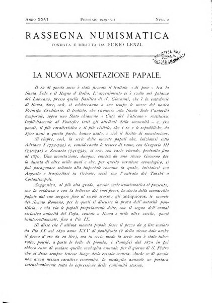 Rassegna numismatica