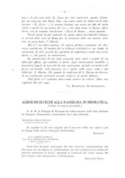 Rassegna numismatica