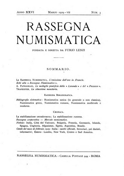 Rassegna numismatica