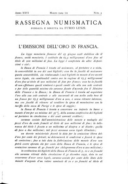 Rassegna numismatica