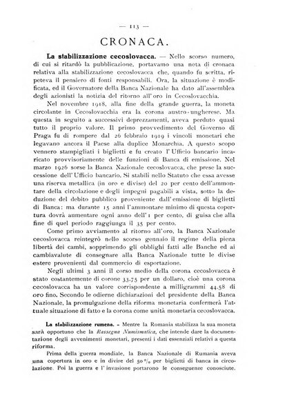 Rassegna numismatica