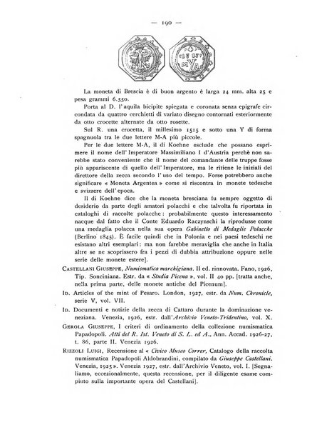 Rassegna numismatica