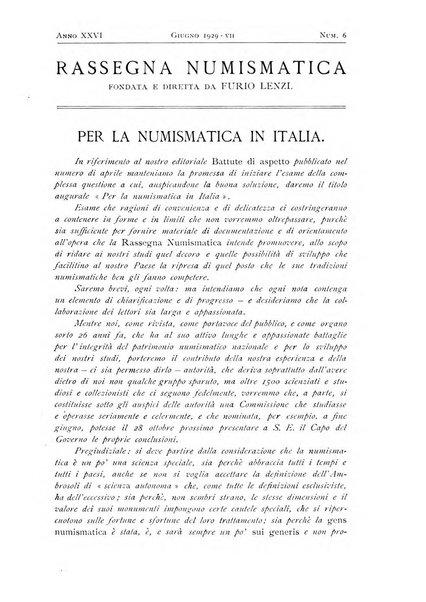 Rassegna numismatica