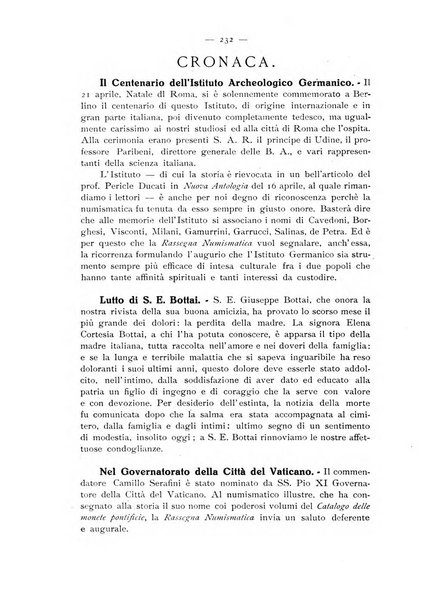 Rassegna numismatica