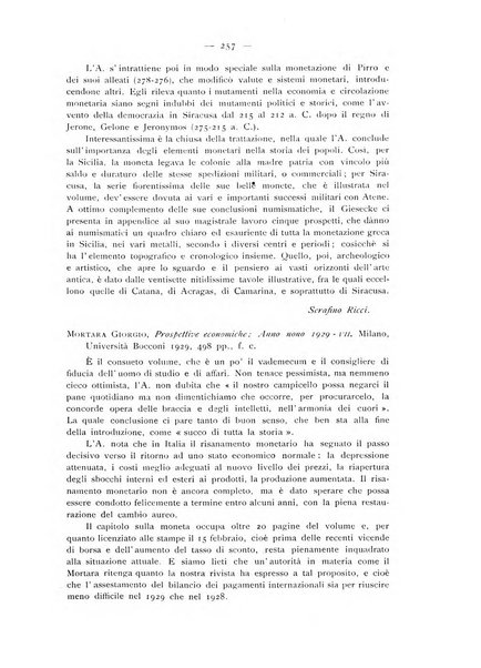 Rassegna numismatica