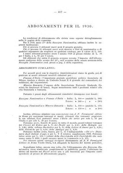 Rassegna numismatica