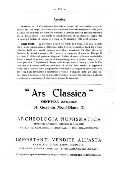 Rassegna numismatica