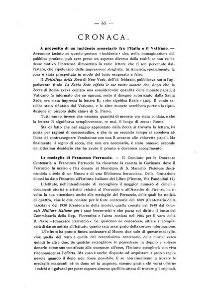 Rassegna numismatica, finanziaria e tecnico-monetaria