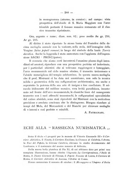 Rassegna numismatica, finanziaria e tecnico-monetaria