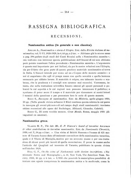 Rassegna numismatica, finanziaria e tecnico-monetaria