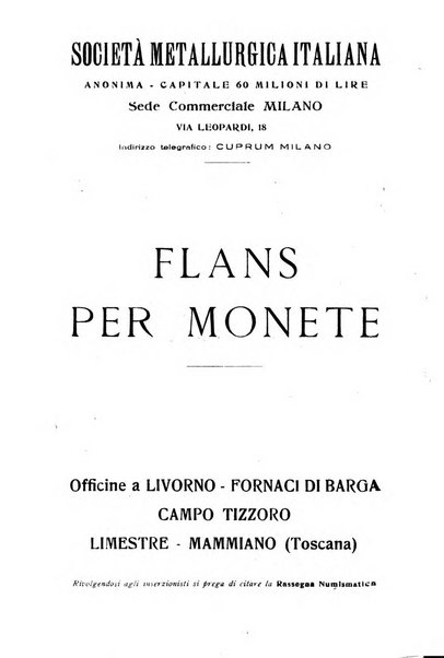 Rassegna numismatica, finanziaria e tecnico-monetaria