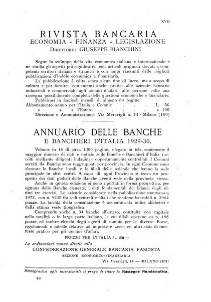 Rassegna numismatica, finanziaria e tecnico-monetaria