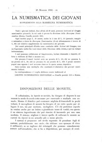 Rassegna numismatica, finanziaria e tecnico-monetaria