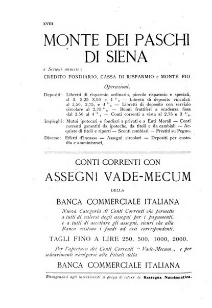 Rassegna numismatica, finanziaria e tecnico-monetaria