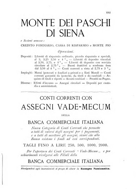 Rassegna numismatica, finanziaria e tecnico-monetaria