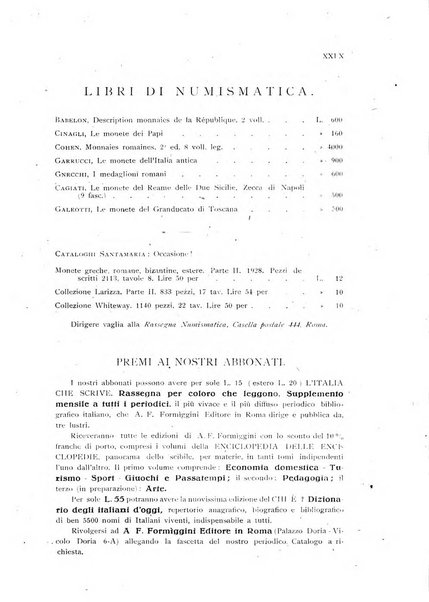 Rassegna numismatica, finanziaria e tecnico-monetaria