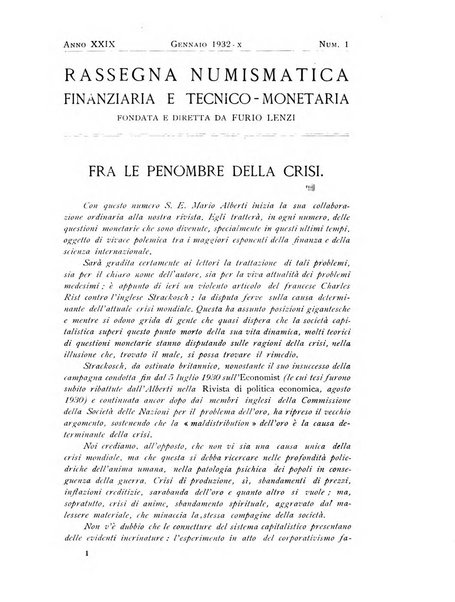 Rassegna numismatica, finanziaria e tecnico-monetaria