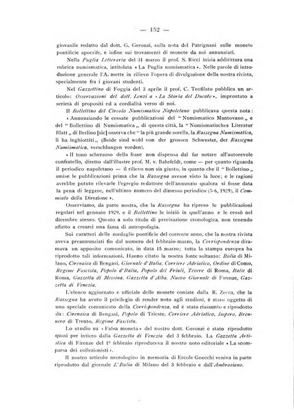 Rassegna numismatica, finanziaria e tecnico-monetaria