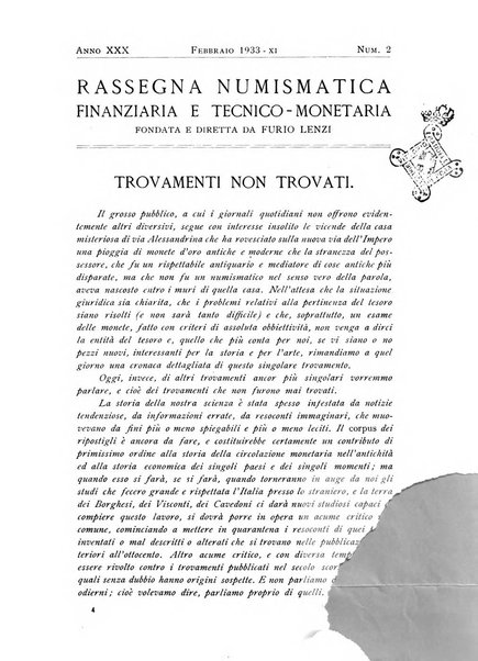 Rassegna numismatica, finanziaria e tecnico-monetaria