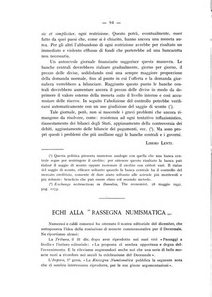 Rassegna numismatica, finanziaria e tecnico-monetaria