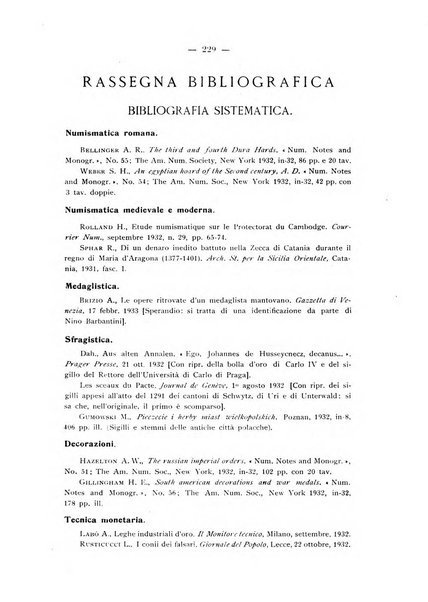 Rassegna numismatica, finanziaria e tecnico-monetaria