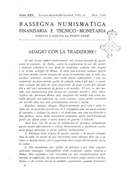 Rassegna numismatica, finanziaria e tecnico-monetaria