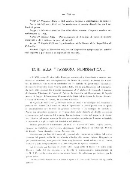 Rassegna numismatica, finanziaria e tecnico-monetaria