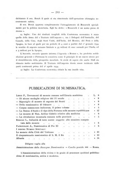 Rassegna numismatica, finanziaria e tecnico-monetaria