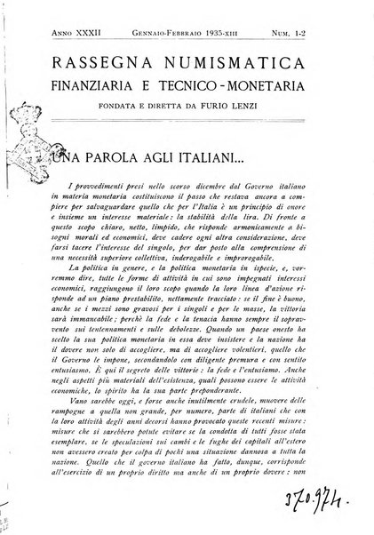 Rassegna numismatica, finanziaria e tecnico-monetaria