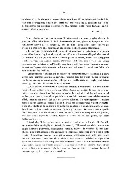 Rassegna numismatica, finanziaria e tecnico-monetaria