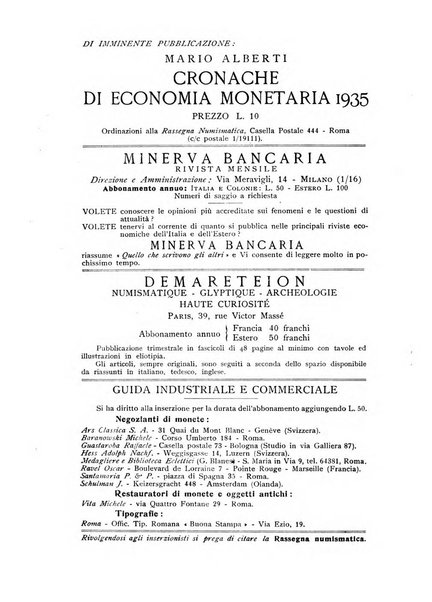 Rassegna numismatica, finanziaria e tecnico-monetaria