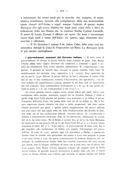 Rassegna numismatica, finanziaria e tecnico-monetaria