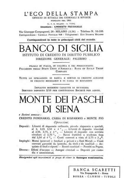 Rassegna numismatica, finanziaria e tecnico-monetaria