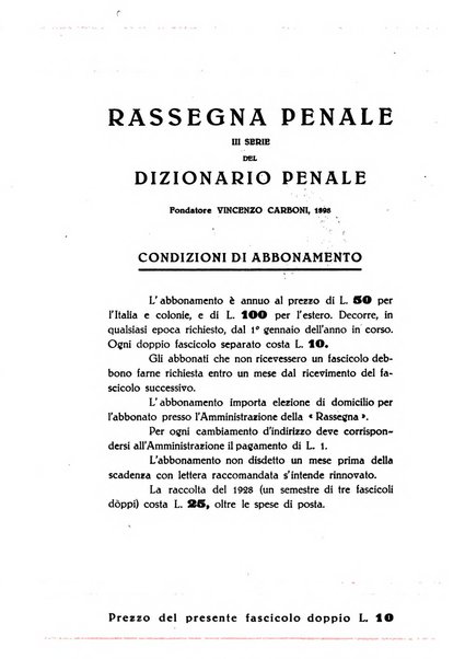 Rassegna penale dizionario di dottrina, giurisprudenza, legislazione