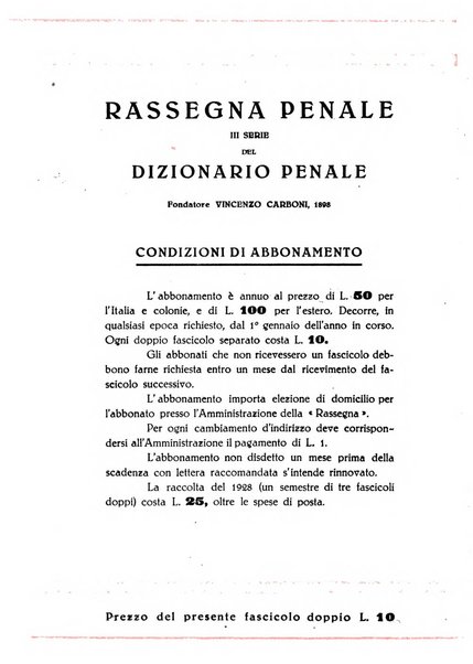 Rassegna penale dizionario di dottrina, giurisprudenza, legislazione