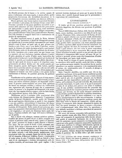 La rassegna settimanale di politica, scienze, lettere ed arti