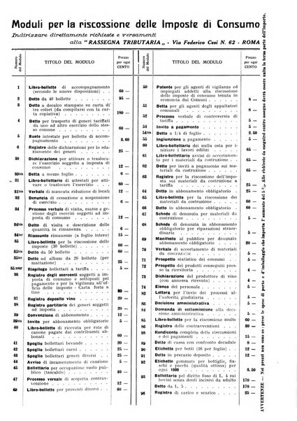 Rassegna tributaria periodico giuridico-finanziario in materia di imposte, di consumo e di tributi locali