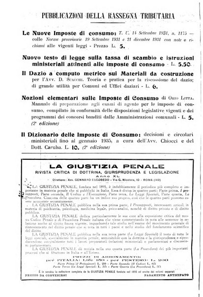 Rassegna tributaria periodico giuridico-finanziario in materia di imposte, di consumo e di tributi locali