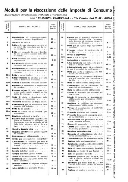 Rassegna tributaria periodico giuridico-finanziario in materia di imposte, di consumo e di tributi locali