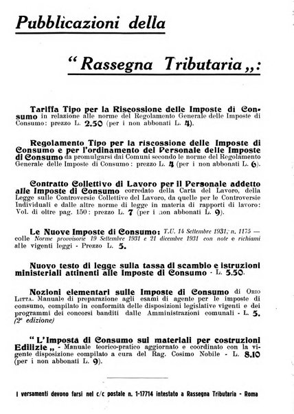 Rassegna tributaria periodico giuridico-finanziario in materia di imposte, di consumo e di tributi locali