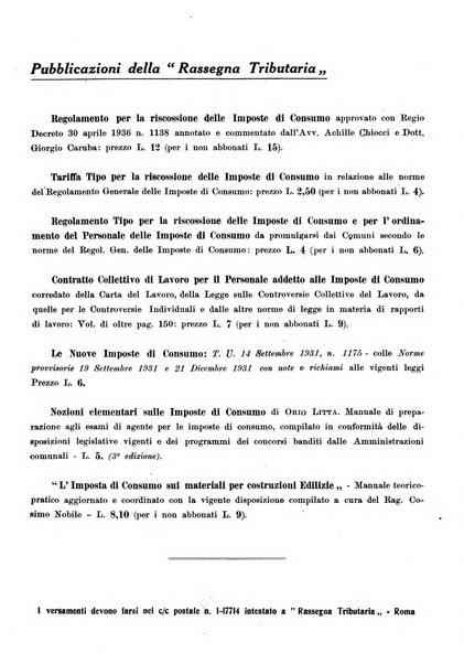 Rassegna tributaria periodico giuridico-finanziario in materia di imposte, di consumo e di tributi locali