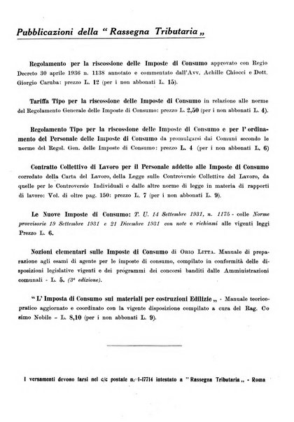 Rassegna tributaria periodico giuridico-finanziario in materia di imposte, di consumo e di tributi locali