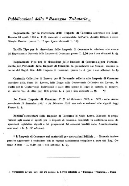 Rassegna tributaria periodico giuridico-finanziario in materia di imposte, di consumo e di tributi locali