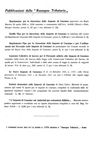 Rassegna tributaria periodico giuridico-finanziario in materia di imposte, di consumo e di tributi locali