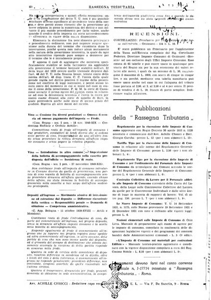 Rassegna tributaria periodico giuridico-finanziario in materia di imposte, di consumo e di tributi locali