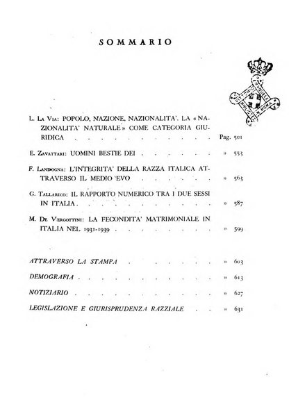 Razza e civilta rivista mensile del Consiglio superiore e della Direzione generale per la demografia e la razza