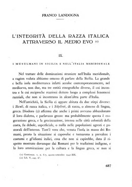 Razza e civilta rivista mensile del Consiglio superiore e della Direzione generale per la demografia e la razza