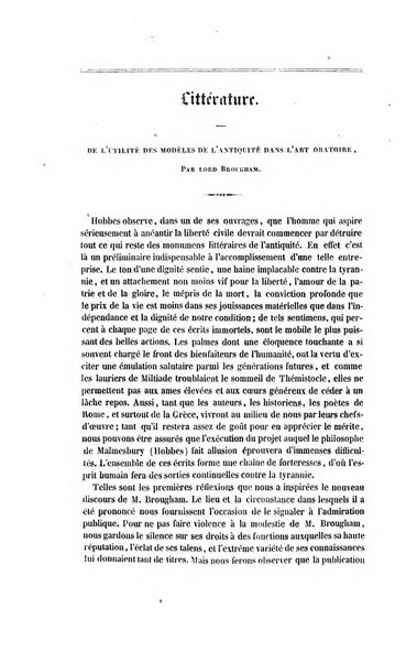 Revue britannique, ou choix d'articles traduits des meilleurs ecrits periodiques de la Grande Bretagne, sur la litterature ...