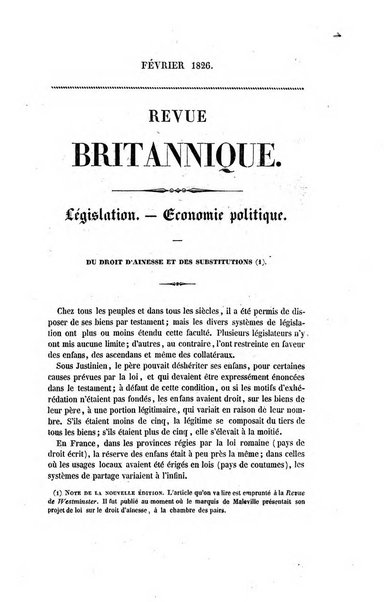 Revue britannique, ou choix d'articles traduits des meilleurs ecrits periodiques de la Grande Bretagne, sur la litterature ...